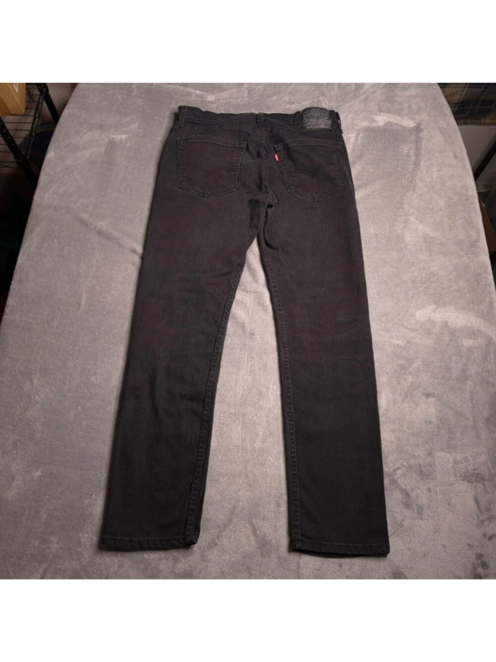 Levis Mens 502 Taper Leg Regular Fit Jeans 32 Black Denim Casual Stretch - Picture 3 of 8